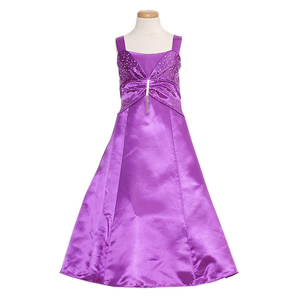 Rain Kids Purple Sleeveless Rhinestone Pageant Dress Little Girls 2T-14 - SophiasStyle.com